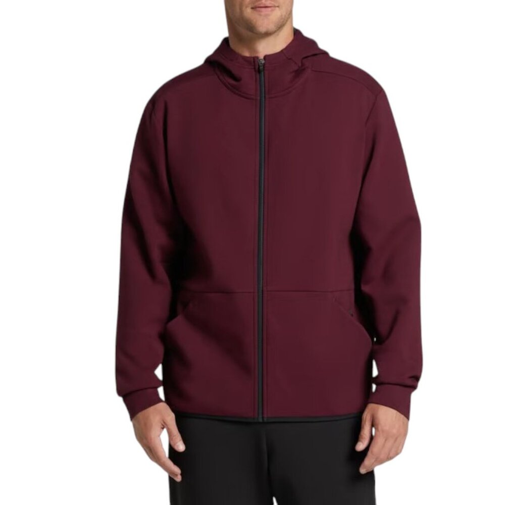 DSG Men's Sport Fleece Full Zip Hoodie In Team Burgundy Size Medium